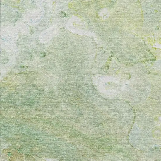 Sage Teal Blue And Ivory Abstract Washable Indoor Outdoor Area Rug Photo 4