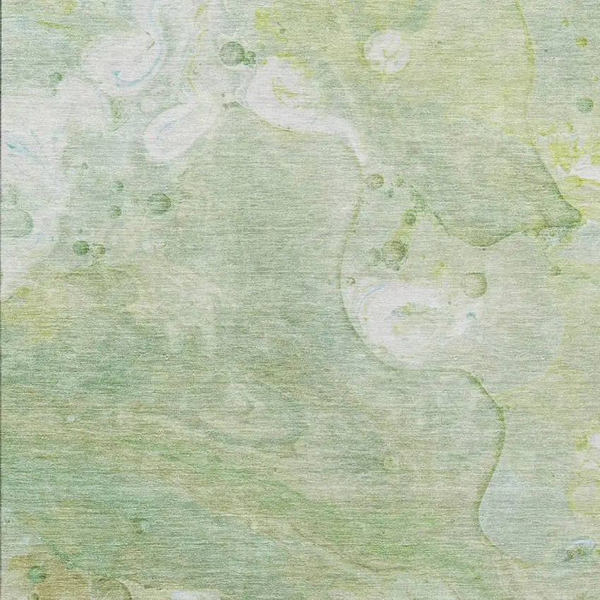 Sage Teal Blue And Ivory Abstract Washable Indoor Outdoor Area Rug Photo 4