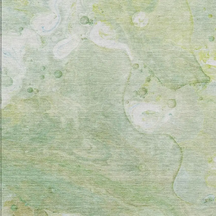 Sage Teal Blue And Ivory Abstract Washable Indoor Outdoor Area Rug Photo 4