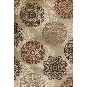 Photo of Sage Vintage Circular Patterns Indoor Area Rug