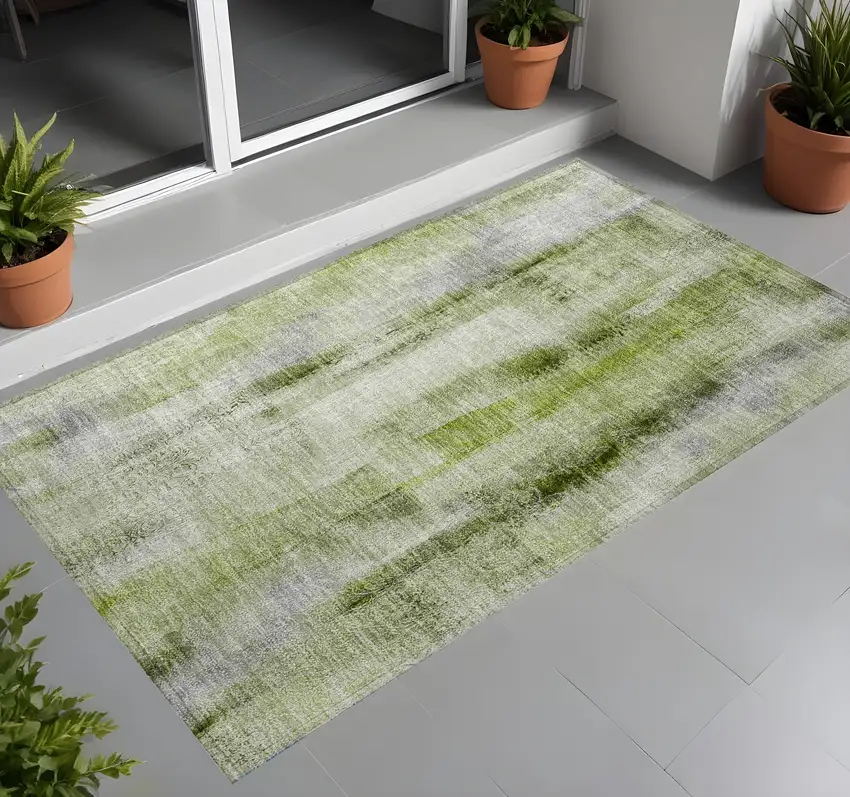 Sage Washable Non Skid Indoor Outdoor Area Rug Photo 1