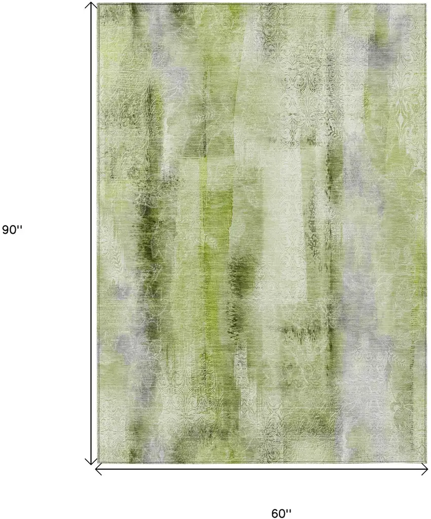 Sage Washable Non Skid Indoor Outdoor Area Rug Photo 3