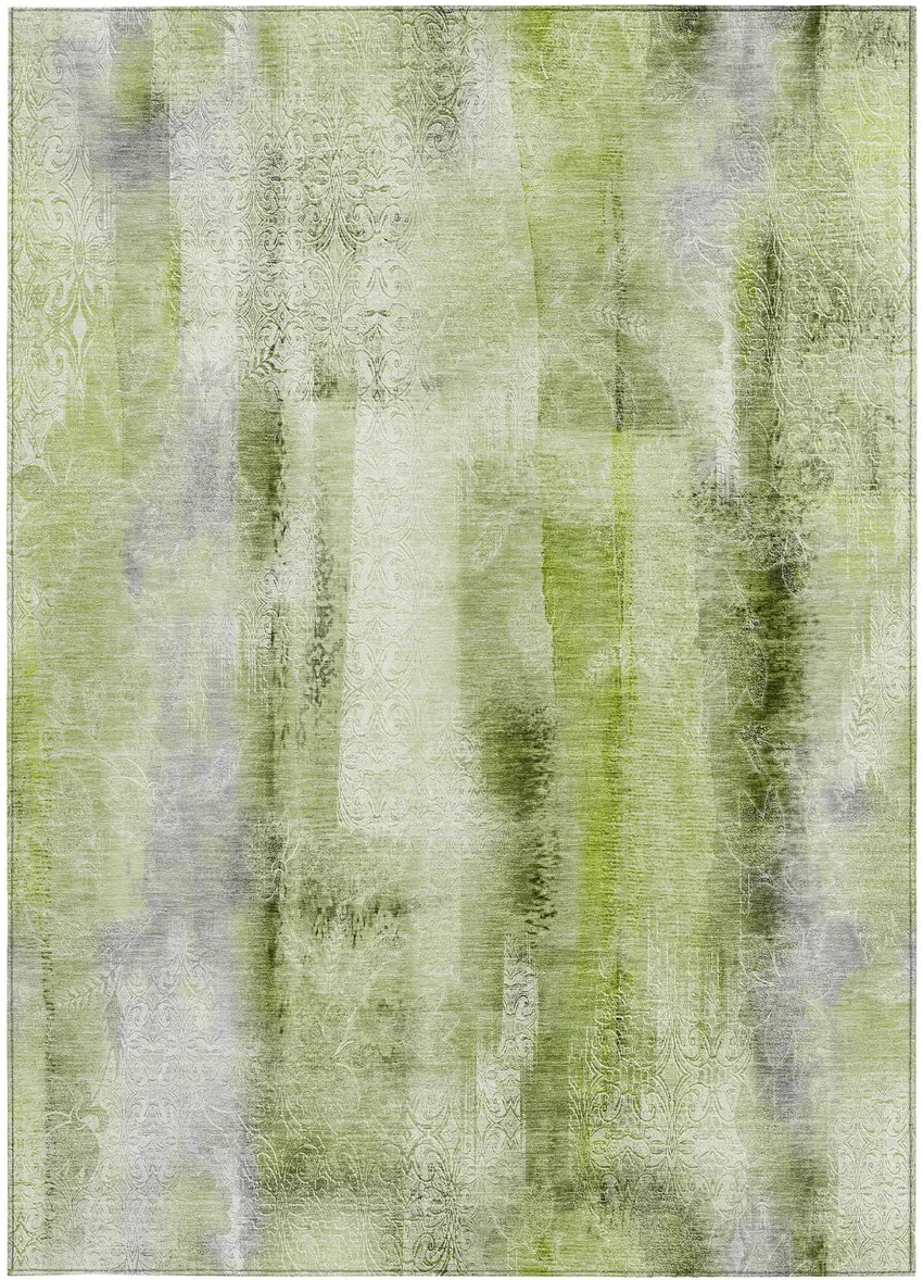 Sage Washable Non Skid Indoor Outdoor Area Rug Photo 3