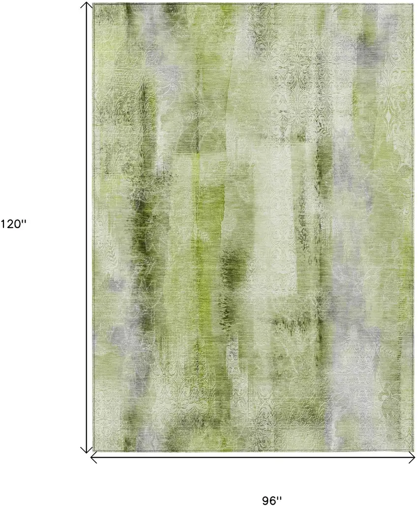 Sage Washable Non Skid Indoor Outdoor Area Rug Photo 3