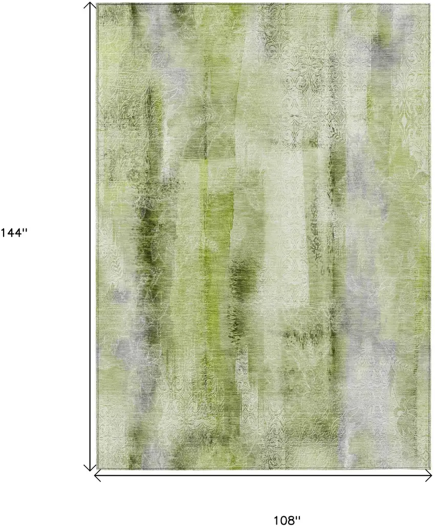 Sage Washable Non Skid Indoor Outdoor Area Rug Photo 3