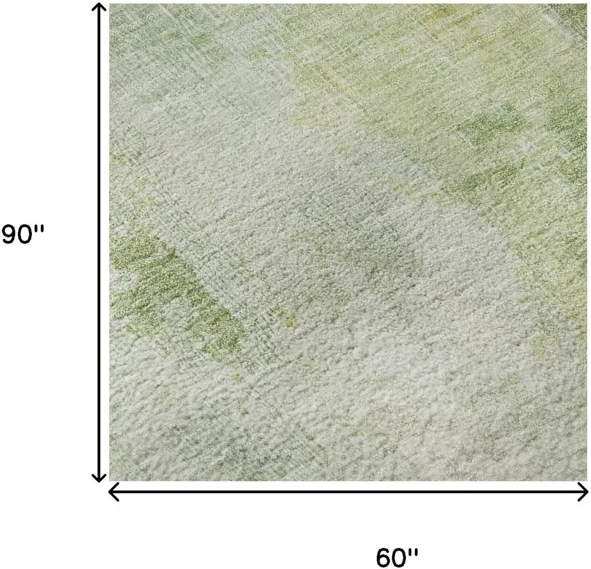 Sage Wheat And Ivory Abstract Washable Area Rug With UV Protection Photo 8