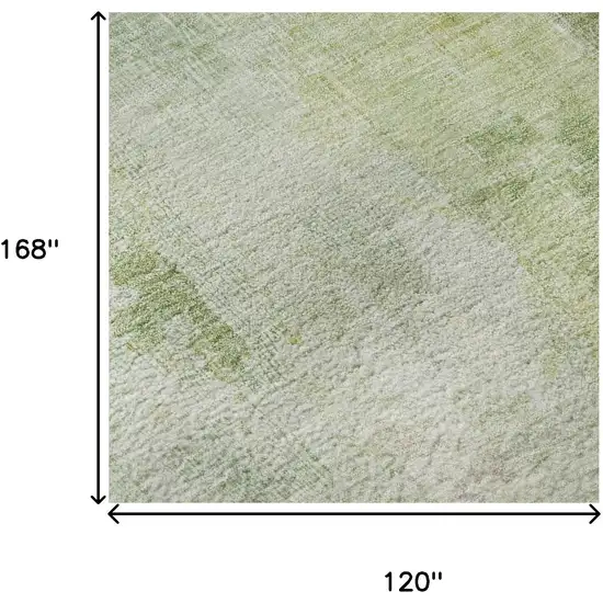 Sage Wheat And Ivory Abstract Washable Area Rug With UV Protection Photo 8