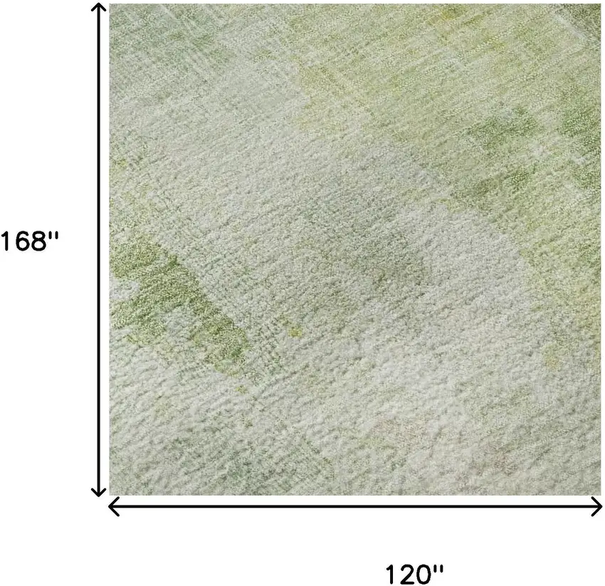 Sage Wheat And Ivory Abstract Washable Area Rug With UV Protection Photo 8