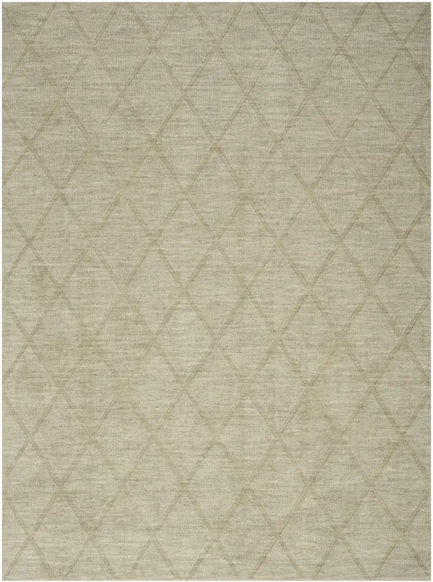 Sage Wool Geometric Area Rug Photo 1