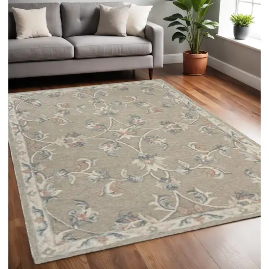 Gray Wool Hand Tufted Area Rug Photo 1