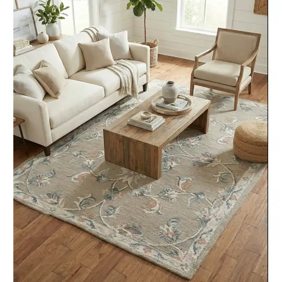 Gray Wool Hand Tufted Area Rug Photo 5