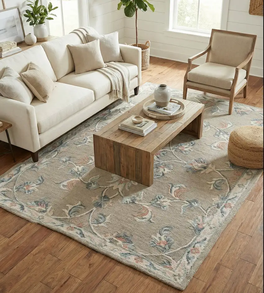 Gray Wool Hand Tufted Area Rug Photo 5