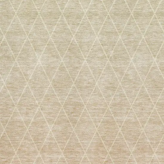 Salmon And Beige Geometric Washable Area Rug With UV Protection Photo 2