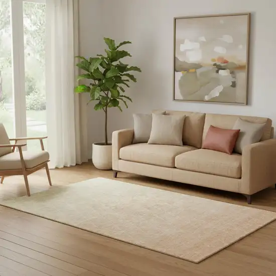 Salmon And Beige Geometric Washable Area Rug With UV Protection Photo 2