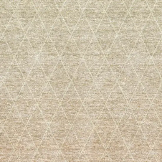 Salmon And Beige Geometric Washable Area Rug With UV Protection Photo 2