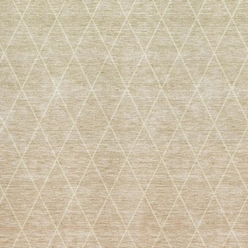 Salmon And Beige Geometric Washable Area Rug With UV Protection Photo 2