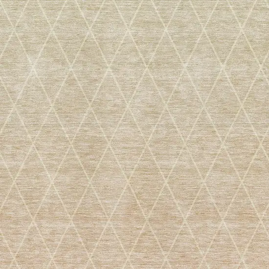 Salmon And Beige Geometric Washable Area Rug With UV Protection Photo 2