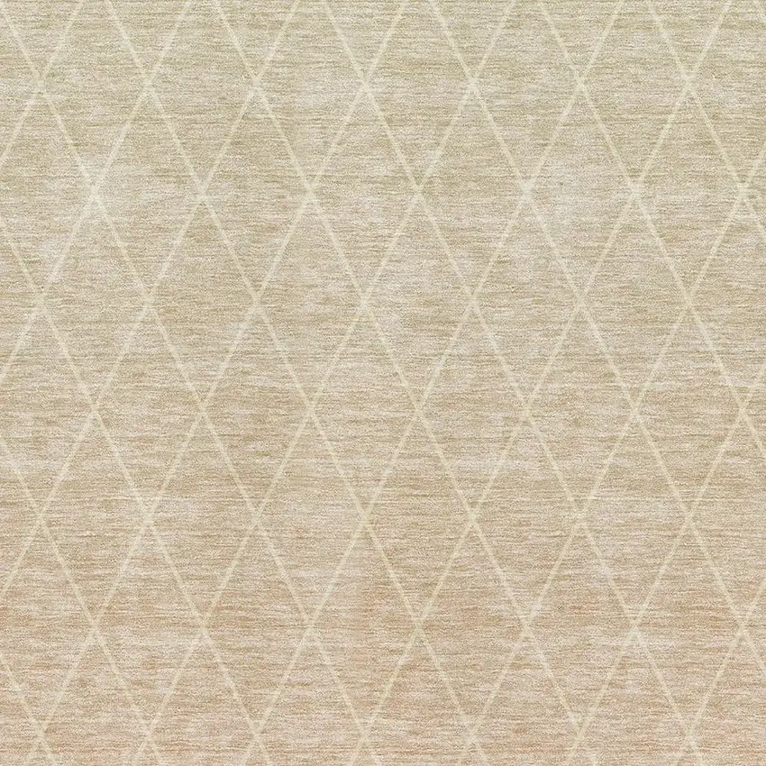 Salmon And Beige Geometric Washable Area Rug With UV Protection Photo 2