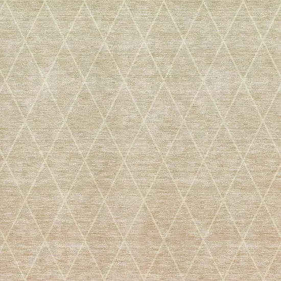 Salmon And Beige Geometric Washable Area Rug With UV Protection Photo 2