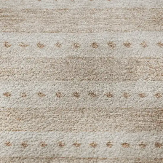 Salmon And Beige Geometric Washable Area Rug With UV Protection Photo 8