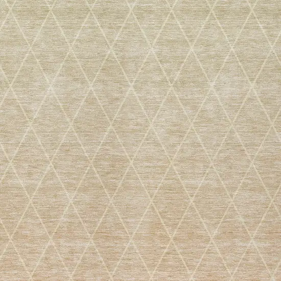 Salmon And Beige Geometric Washable Indoor Outdoor Area Rug Photo 6