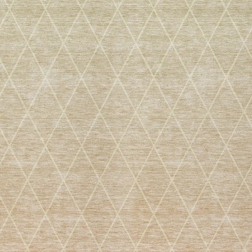 Salmon And Beige Geometric Washable Indoor Outdoor Area Rug Photo 6