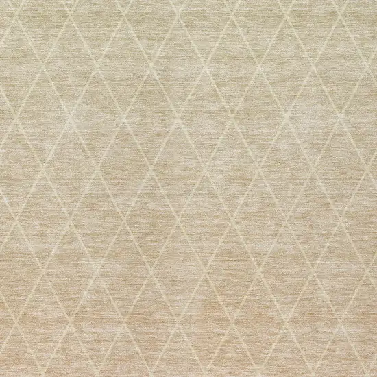Salmon And Beige Geometric Washable Indoor Outdoor Area Rug Photo 6