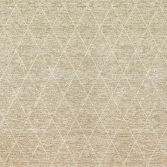 Salmon And Beige Geometric Washable Indoor Outdoor Area Rug Photo 6