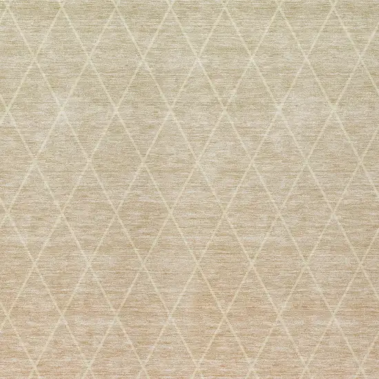 Salmon And Beige Geometric Washable Indoor Outdoor Area Rug Photo 6