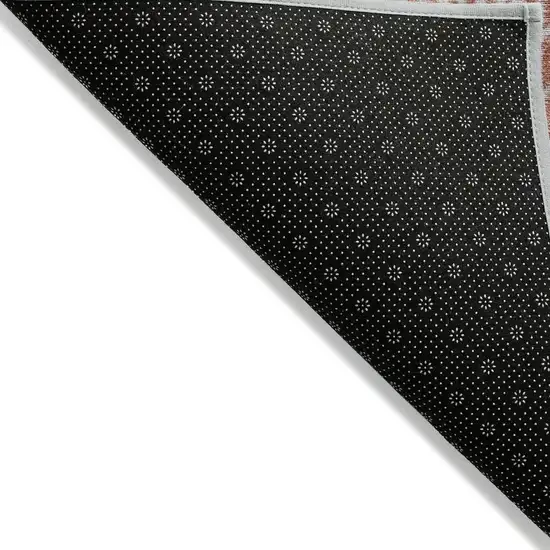 Salmon And Beige Geometric Washable Indoor Outdoor Area Rug Photo 1