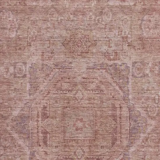 Salmon And Beige Oriental Washable Area Rug With UV Protection Photo 2
