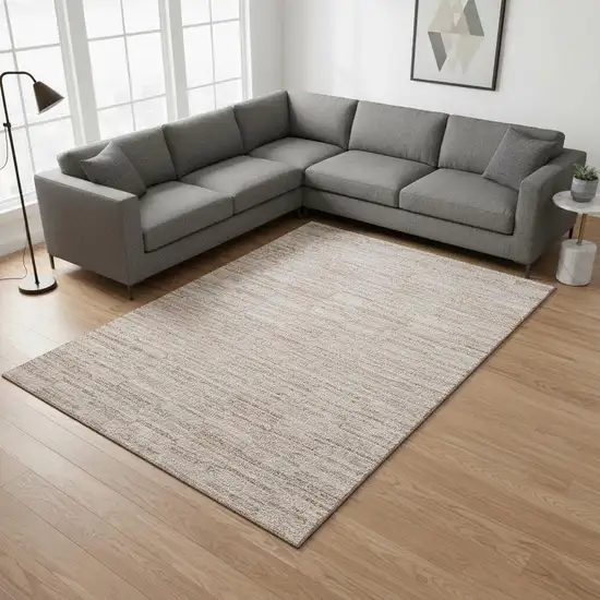 Salmon And Beige Striped Washable Area Rug With UV Protection Photo 2