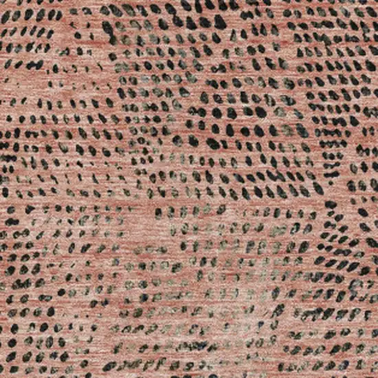 Salmon And Charcoal Diamond Washable Area Rug With UV Protection Photo 6