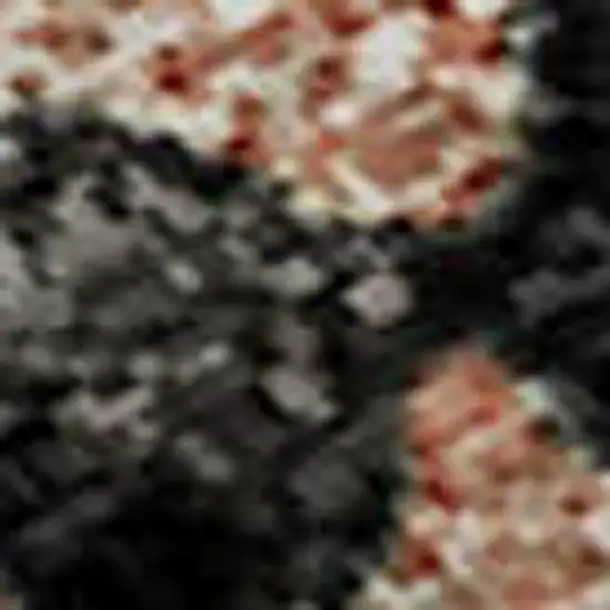 Salmon And Charcoal Diamond Washable Area Rug With UV Protection Photo 4