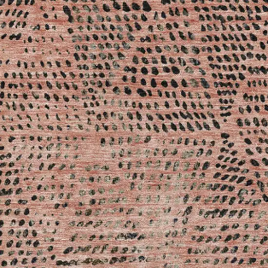 Salmon And Charcoal Diamond Washable Area Rug With UV Protection Photo 3