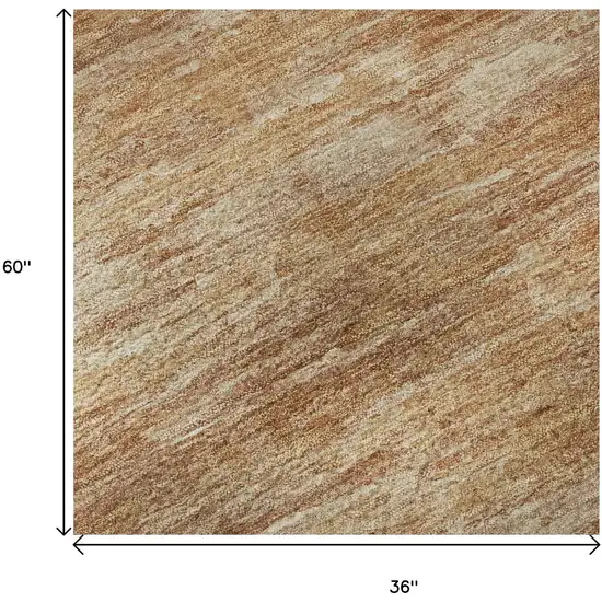 Salmon And Copper Abstract Washable Area Rug With UV Protection Photo 9