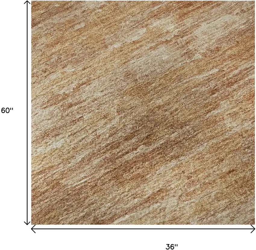 Salmon And Copper Abstract Washable Area Rug With UV Protection Photo 9