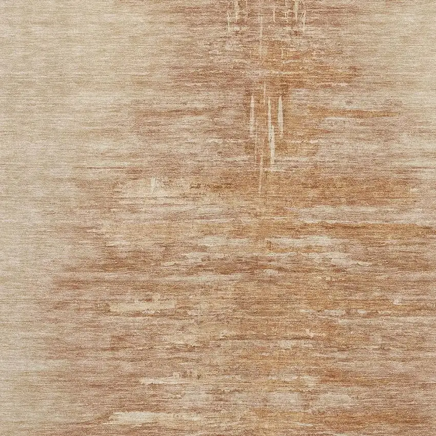 Salmon And Copper Abstract Washable Area Rug With UV Protection Photo 4