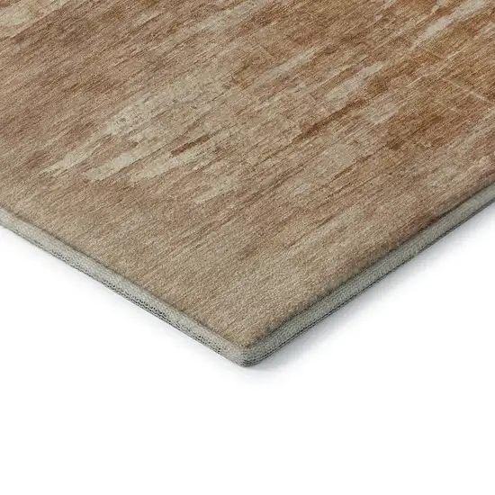 Salmon And Copper Abstract Washable Area Rug With UV Protection Photo 7