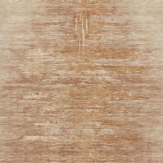 Salmon And Copper Abstract Washable Area Rug With UV Protection Photo 4