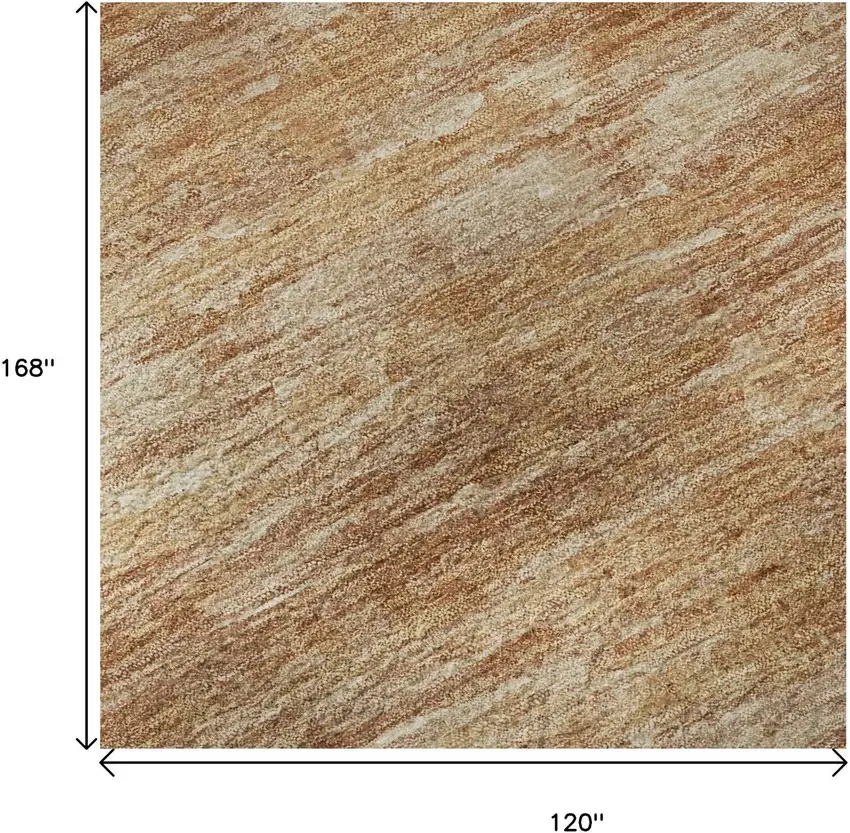 Salmon And Copper Abstract Washable Area Rug With UV Protection Photo 9