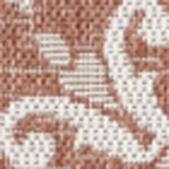 Salmon And Cream Floral Indoor Outdoor Area Rug Photo 2
