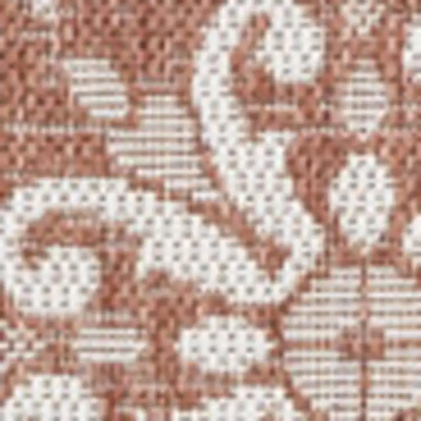 Salmon And Cream Floral Indoor Outdoor Area Rug Photo 2