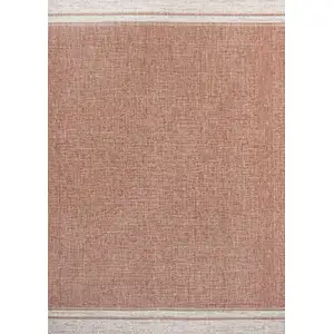 Photo of Salmon And Cream Indoor Outdoor Area Rug