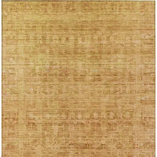 Salmon And Gold Abstract Washable Indoor Outdoor Area Rug Photo 4