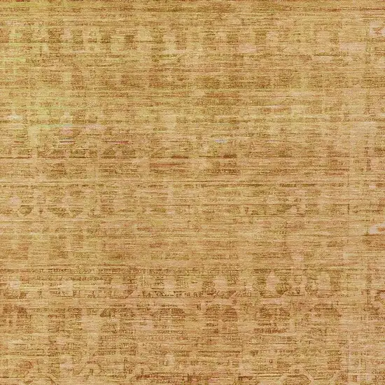 Salmon And Gold Abstract Washable Indoor Outdoor Area Rug Photo 4