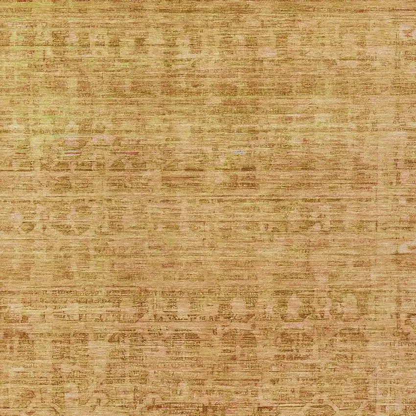 Salmon And Gold Abstract Washable Indoor Outdoor Area Rug Photo 4