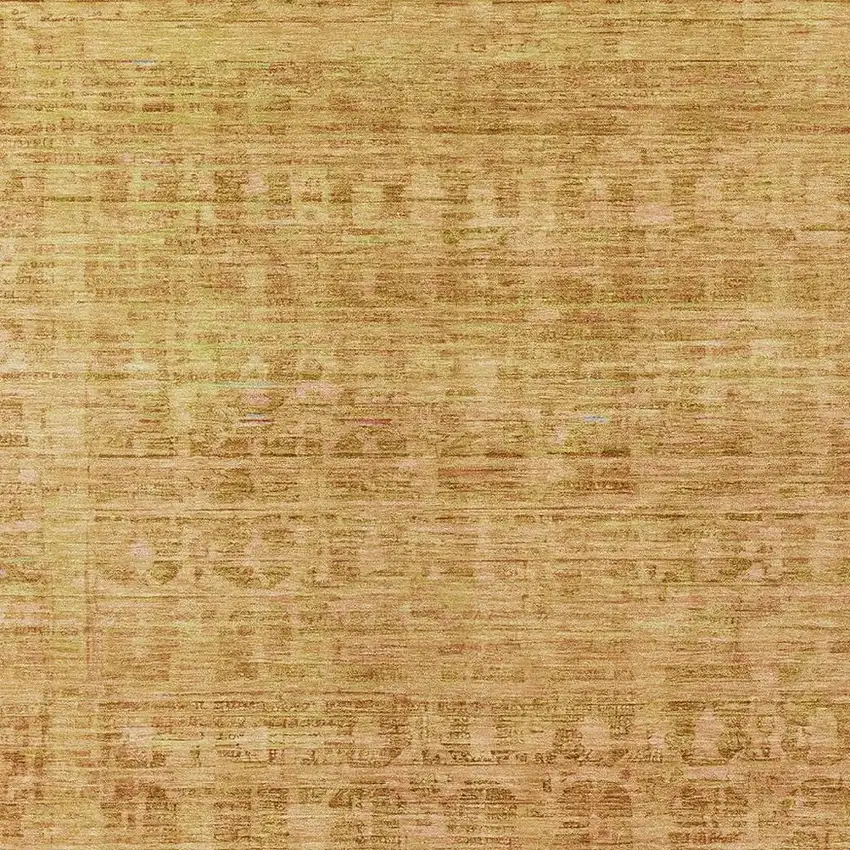 Salmon And Gold Abstract Washable Indoor Outdoor Area Rug Photo 4