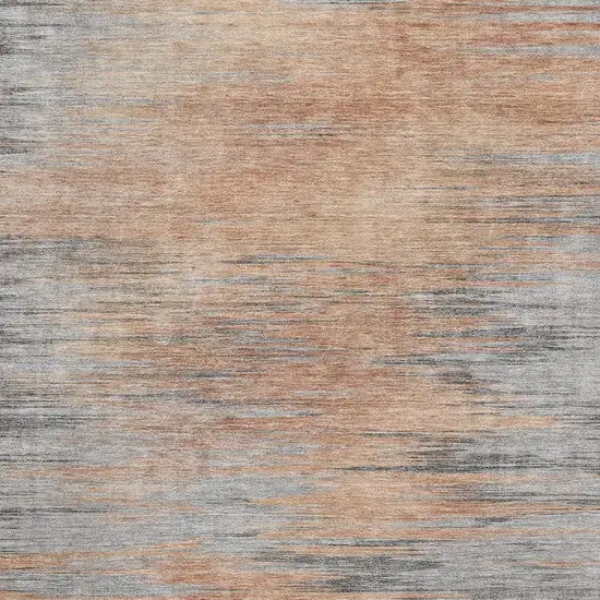 Salmon And Gray Abstract Washable Area Rug With UV Protection Photo 3