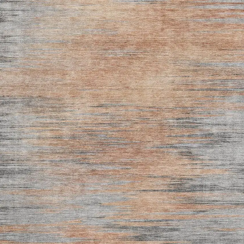 Salmon And Gray Abstract Washable Area Rug With UV Protection Photo 3